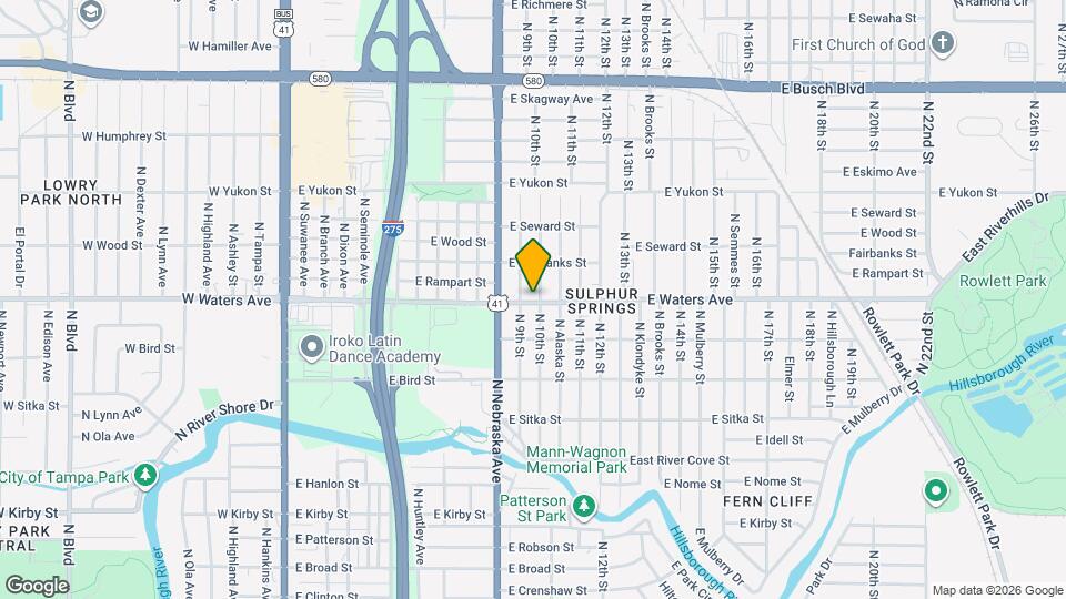 910 E Waters Ave Map and Location Details