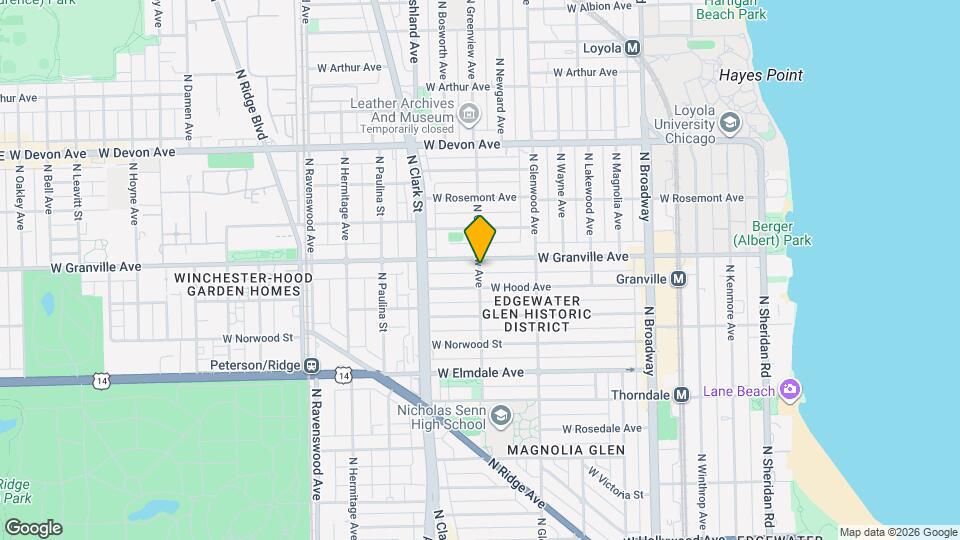 6150 N Greenview Ave Mapa y Detalles de la Ubicación