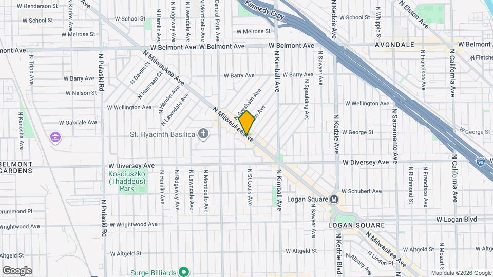 2874 N Milwaukee Ave, Unit 1 Map and Location Details