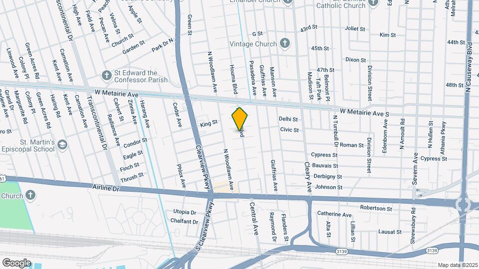 608 Houma Blvd Map and Location Details