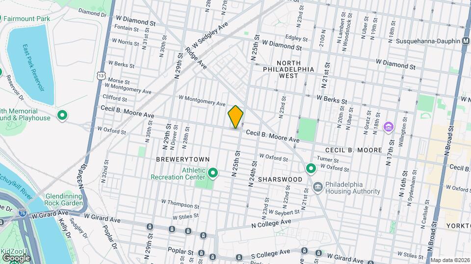 2516 Cecil B. Moore Ave Map and Location Details