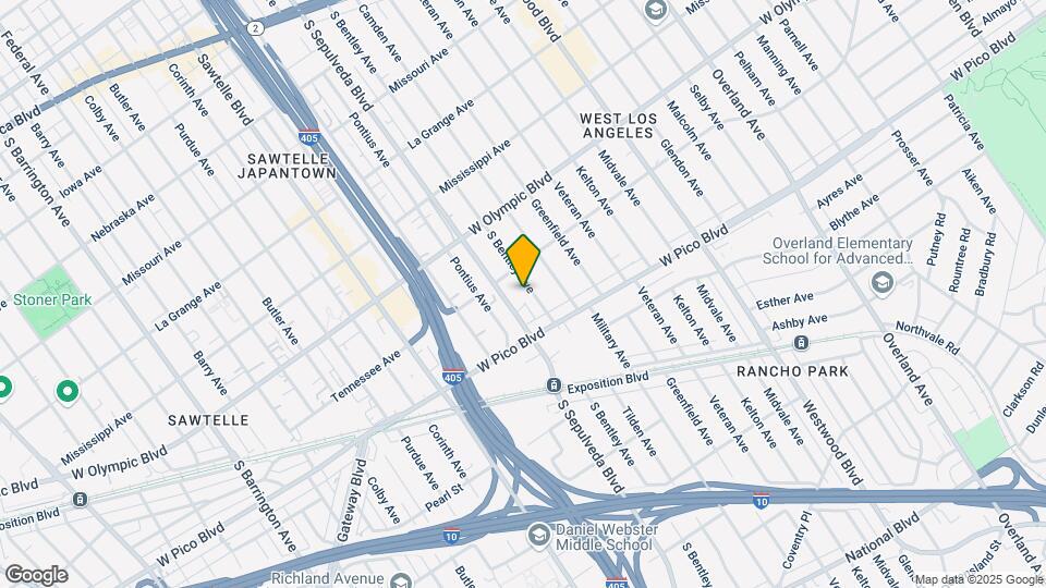 2323 S Bentley Ave Map and Location Details