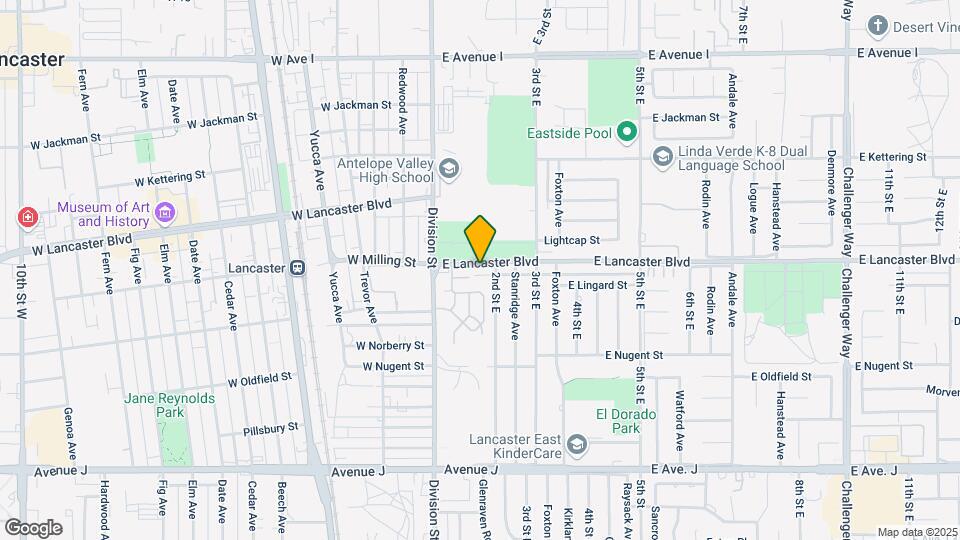 150-160 E Lancaster Blvd Mapa y Detalles de la Ubicación