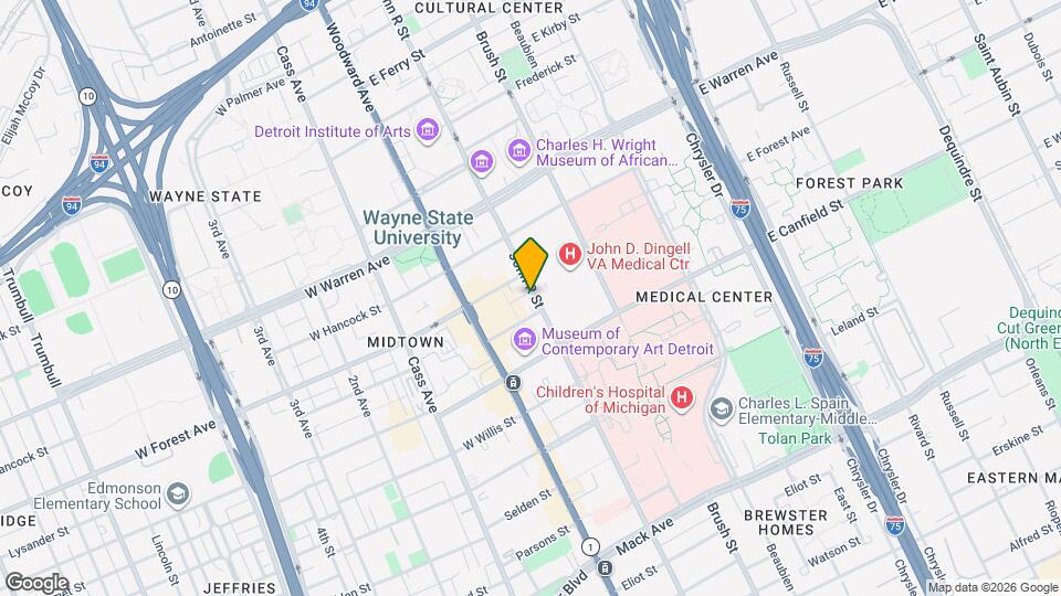 4635 John R St Map and Location Details