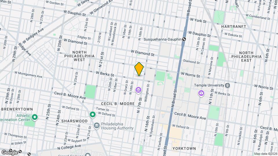 1725 W Berks St Map and Location Details