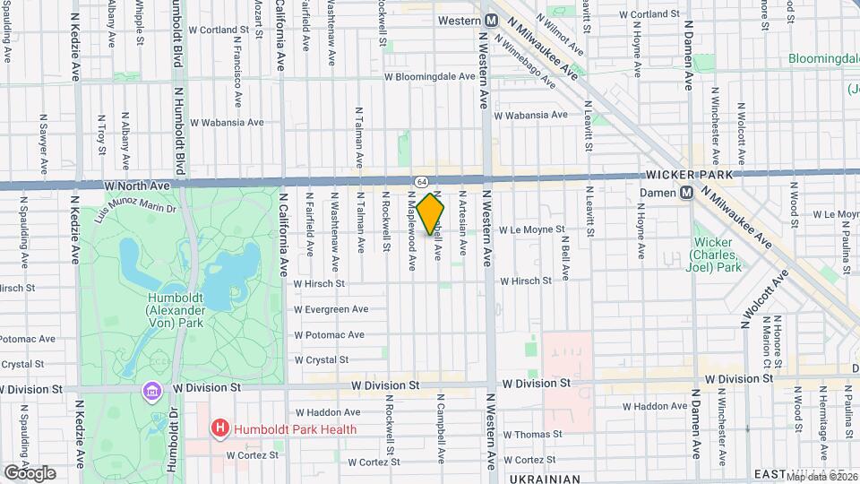 1450 N Campbell Ave-Unit -2F Map and Location Details