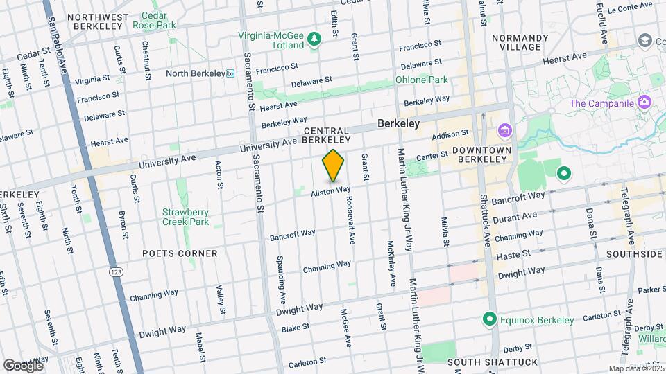 1701 Allston Way Mapa y Detalles de la Ubicación