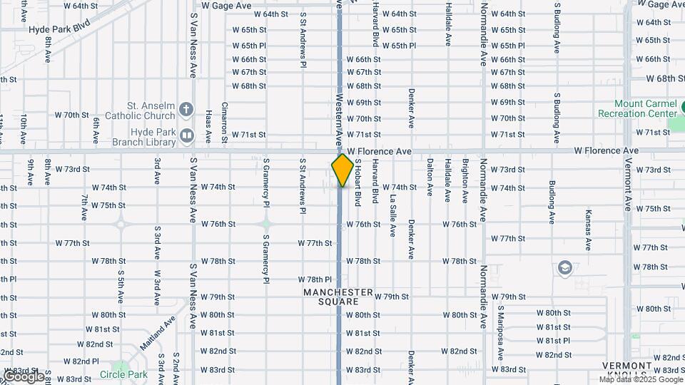 7404 S Western Ave Map and Location Details