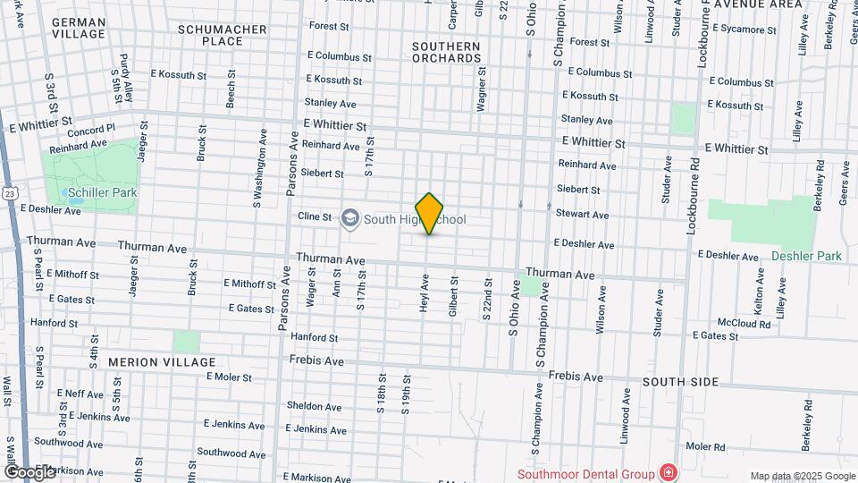 731 E Deshler Ave Map and Location Details