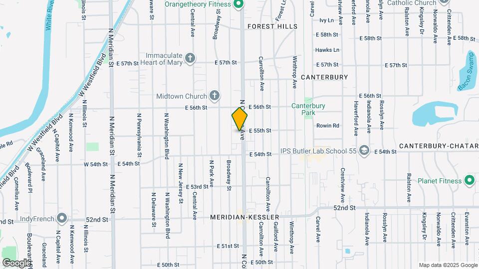5446 N College Ave Map and Location Details