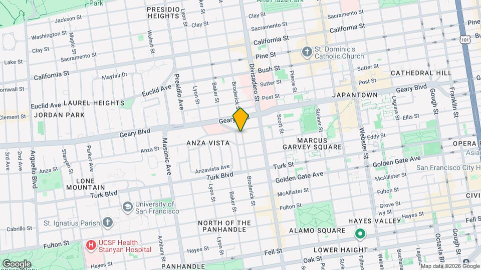 1247 Broderick St Map and Location Details