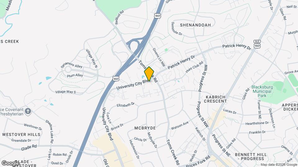 1404 University City Blvd Map and Location Details