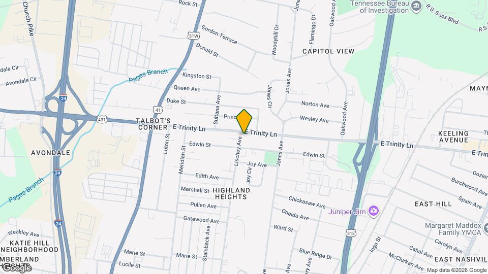 402 E Trinity Ln Map and Location Details