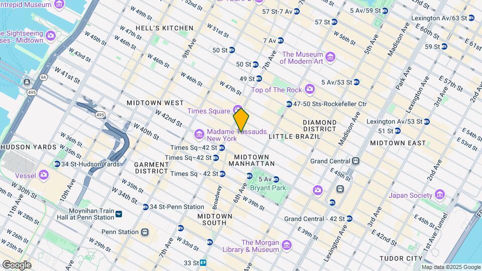 156 W 44th St Map and Location Details