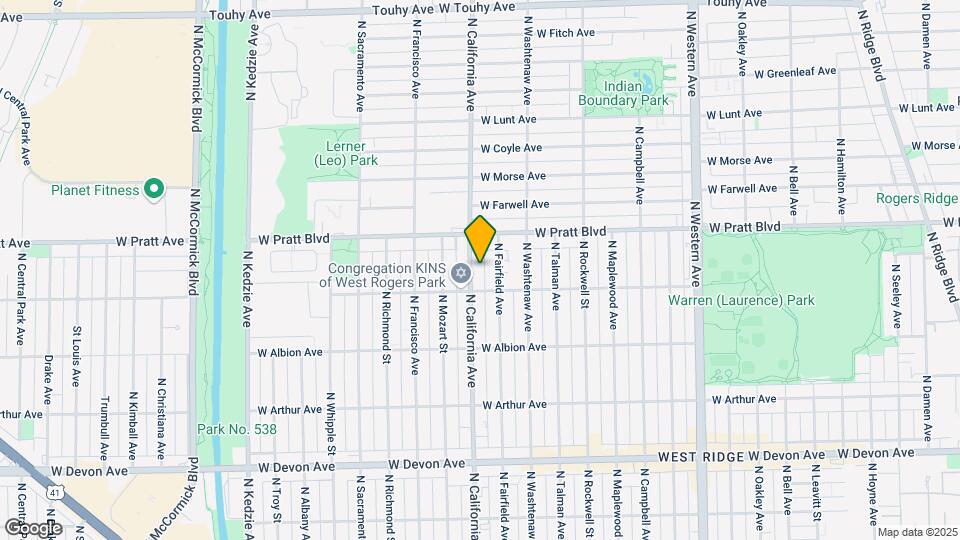 2754 W North Shore Ave Map and Location Details