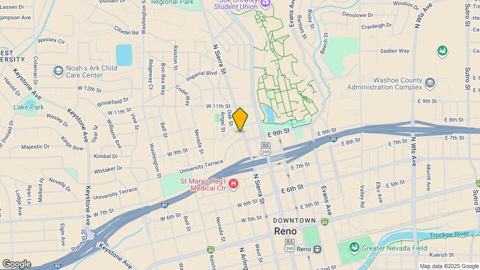 921 N Sierra St Map and Location Details