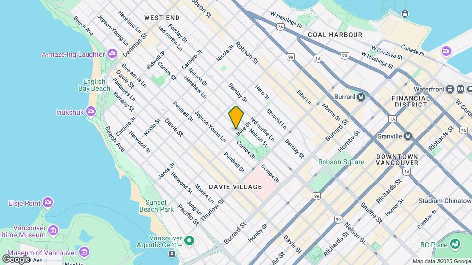 1205 Comox St Map and Location Details