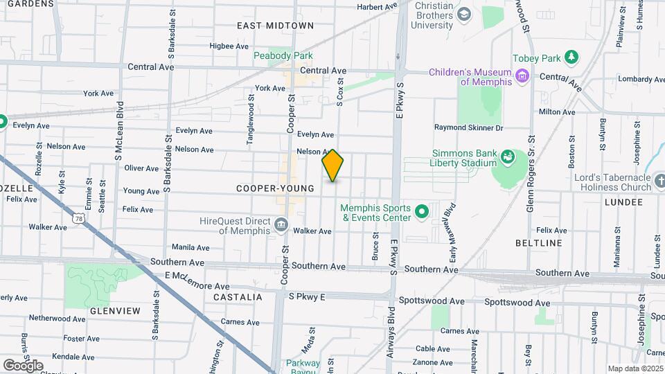 931 S Cox St, Unit Upstairs Map and Location Details