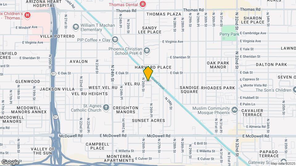 2610-2614 E Monte Vista Rd Map and Location Details