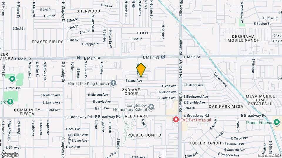 1720 E Dana Ave Mapa y Detalles de la Ubicación
