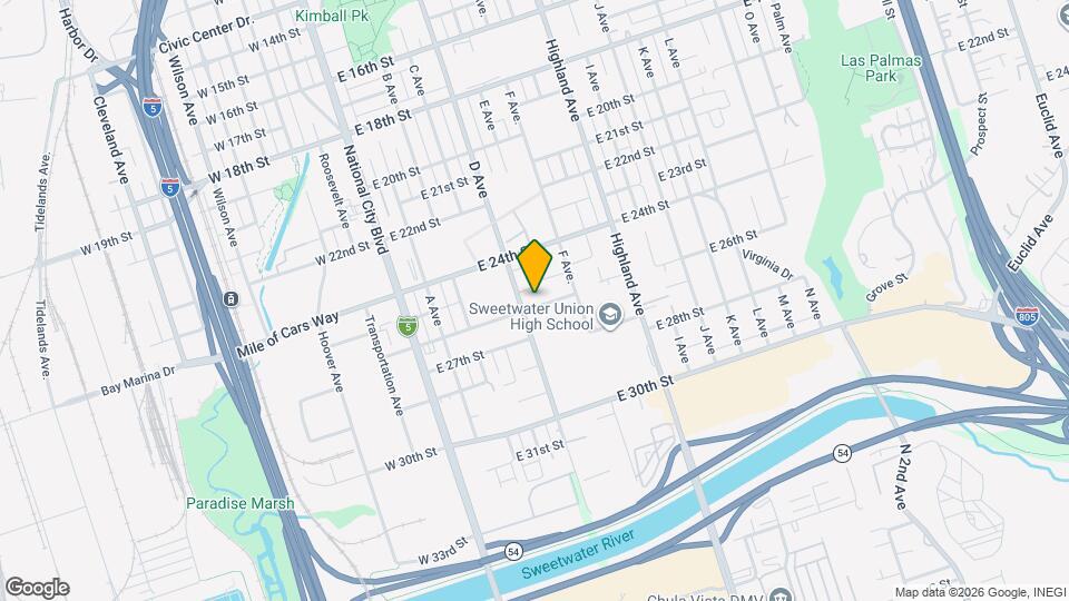 415 E 26th St Map and Location Details