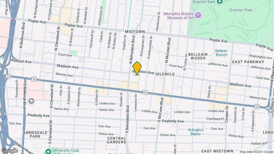 17-19 S Evergreen St Mapa y Detalles de la Ubicación