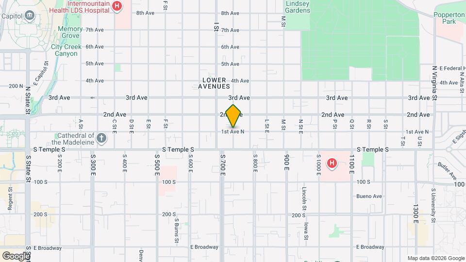 5857 E 1st Ave Mapa y Detalles de la Ubicación