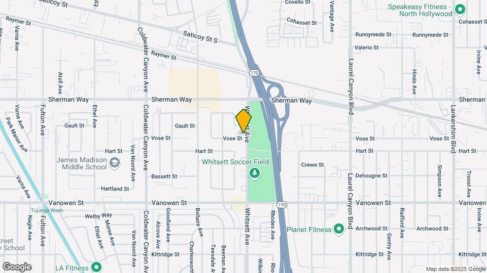 7039 Whitsett Ave Mapa y Detalles de la Ubicación