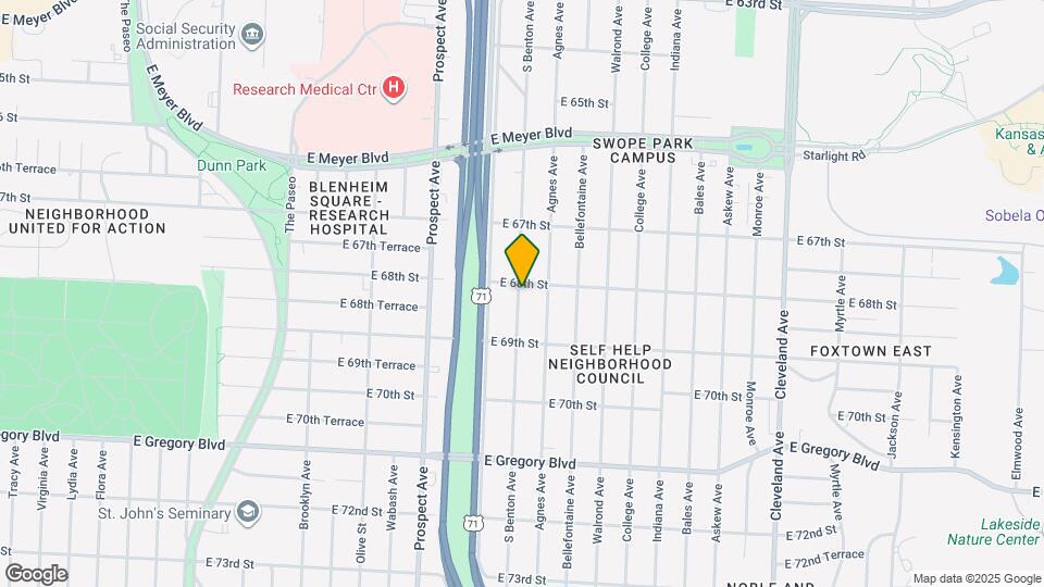 6805 S Benton Ave Map and Location Details