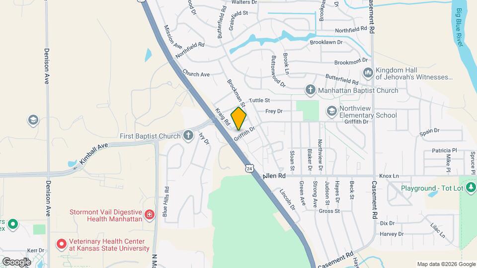 820 Griffith Dr Map and Location Details