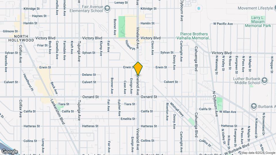 6112 Vineland Ave Map and Location Details