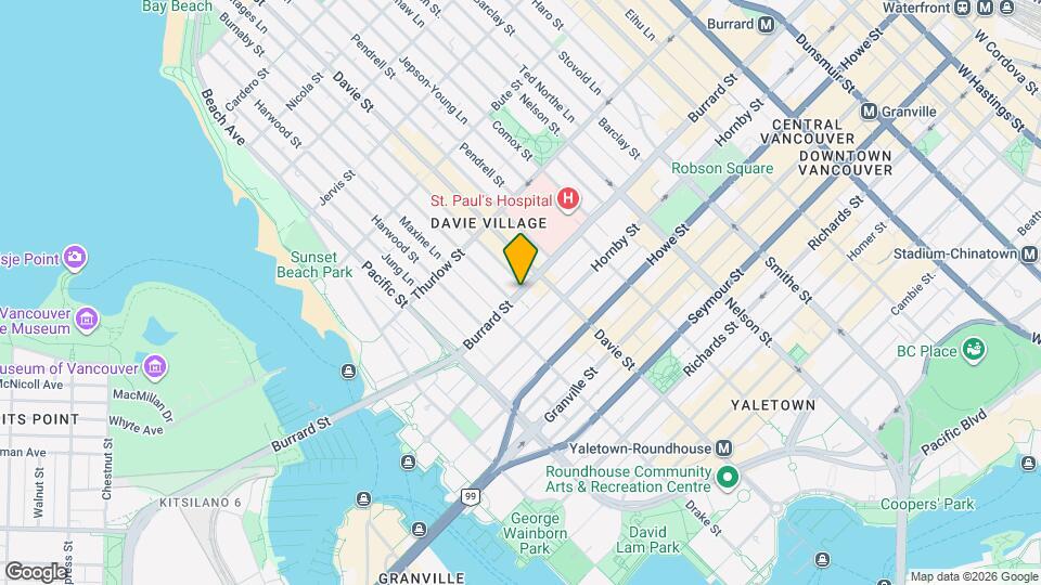 1238 Burrard St Map and Location Details