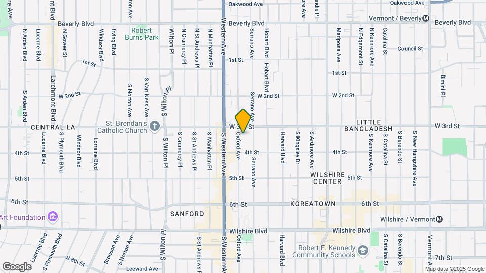320 S Oxford Ave Map and Location Details
