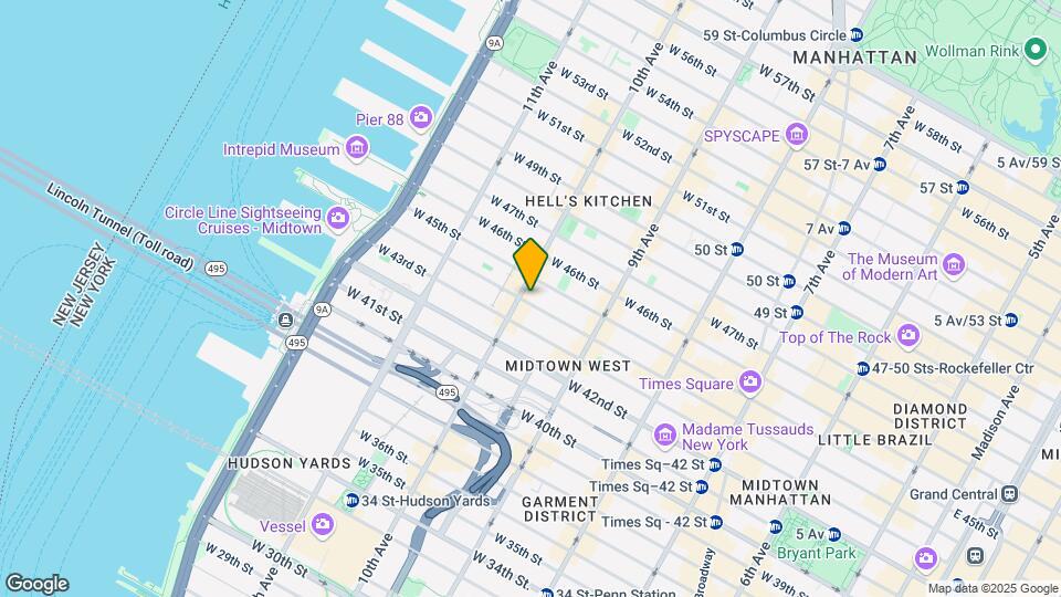 461 W 44th St Map and Location Details