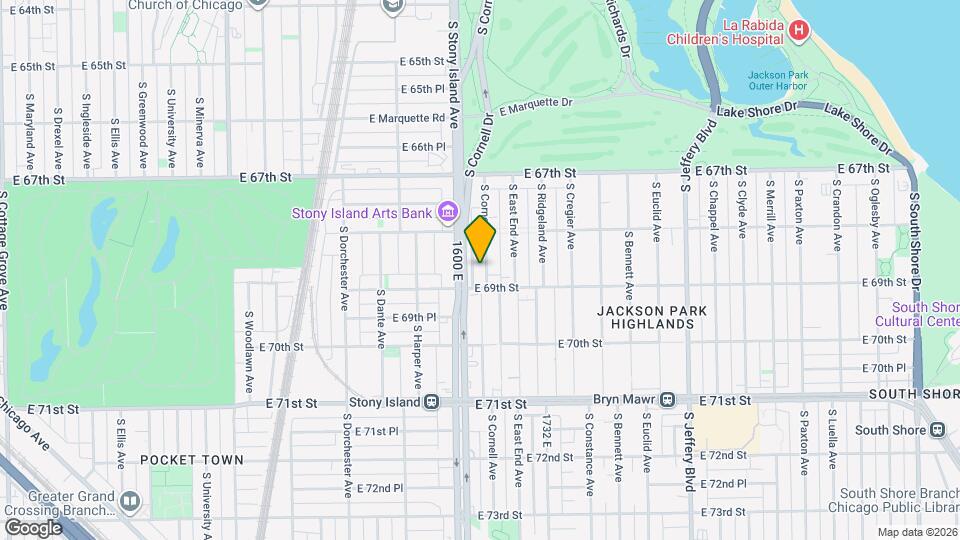 6846 S Cornell Ave, Unit 2S Mapa y Detalles de la Ubicación