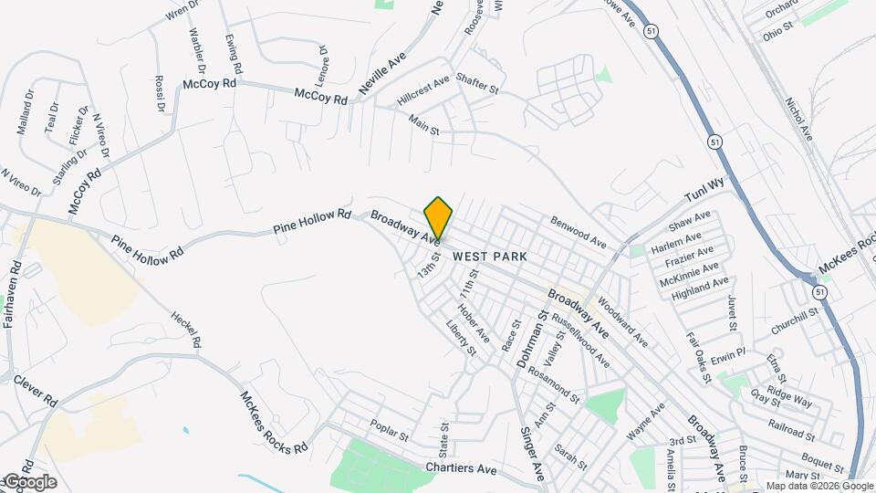 1301 Broadway Ave Map and Location Details