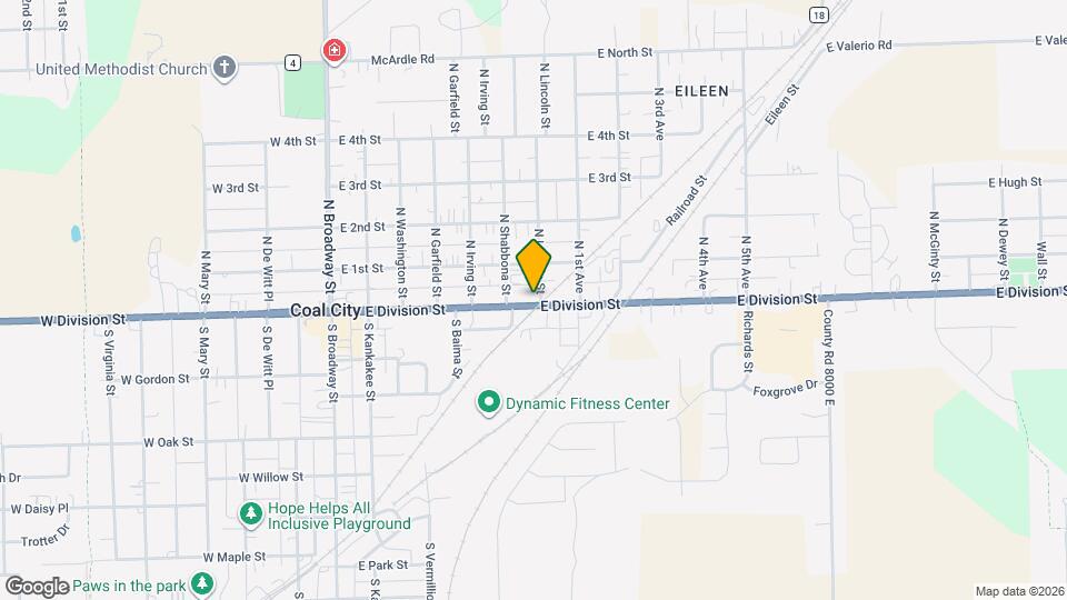 590 E Division St Map and Location Details