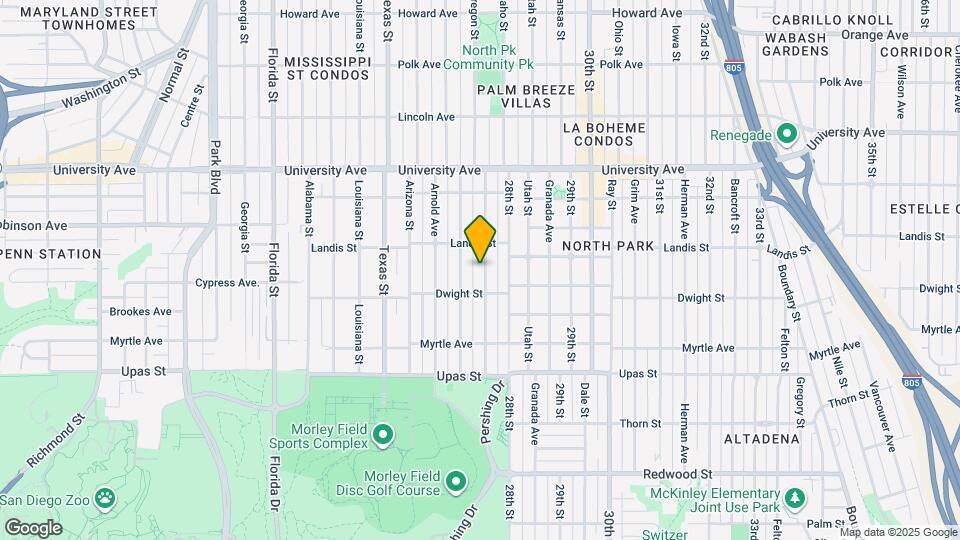 3642 Pershing Ave Map and Location Details