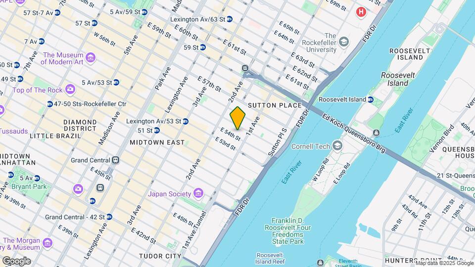 345 E 54th St Map and Location Details
