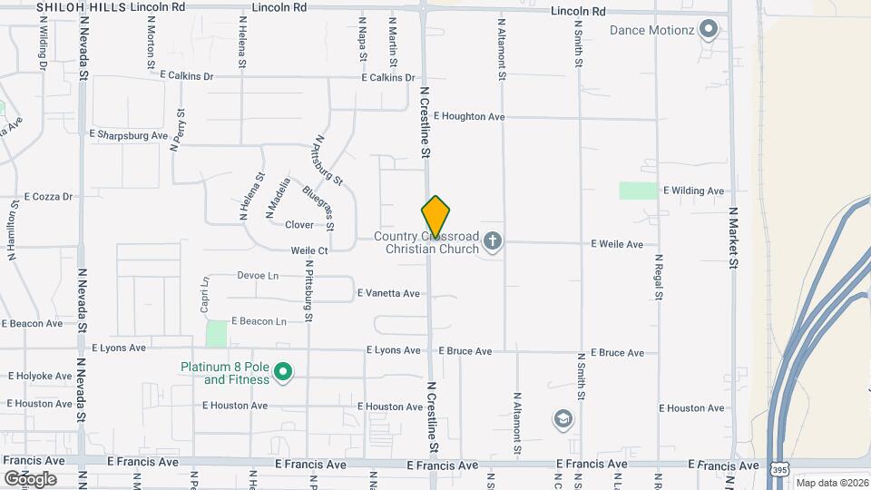 6950 N Crestline St Map and Location Details