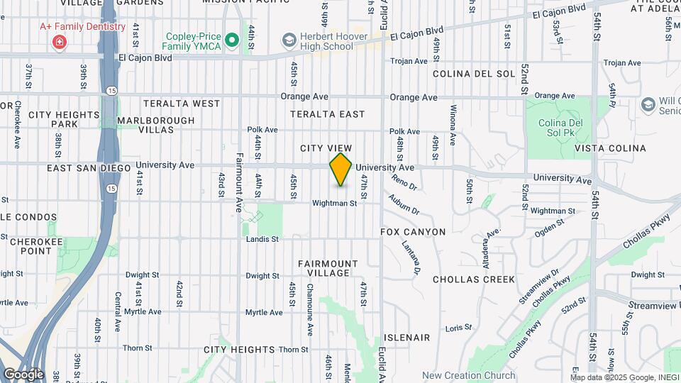 3826 Menlo Ave Map and Location Details