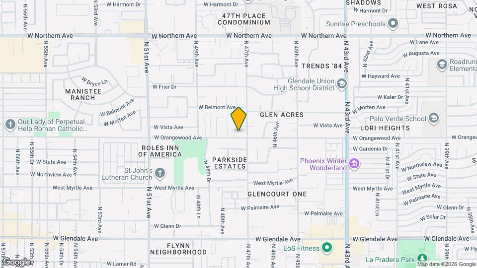 4718 W Orangewood Ave Map and Location Details