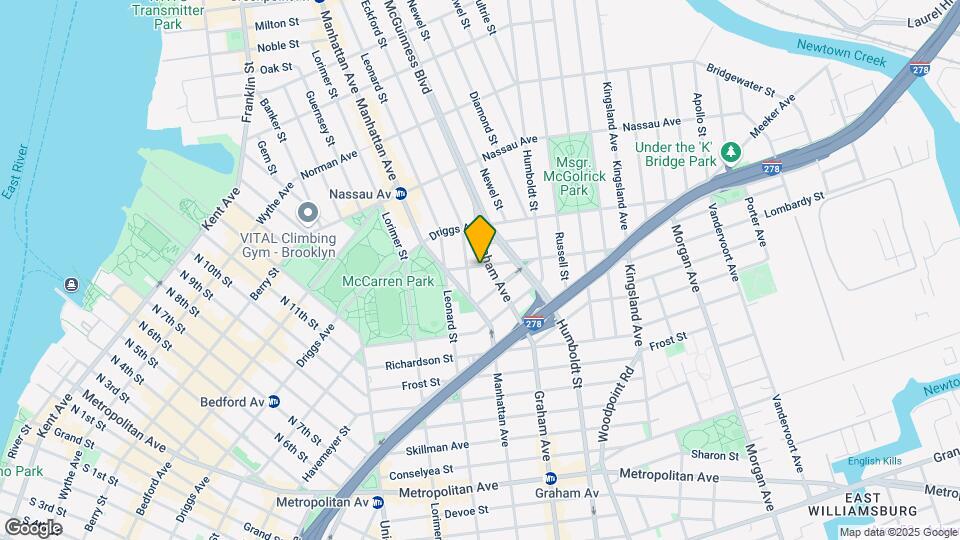 76 Engert Ave Mapa y Detalles de la Ubicación