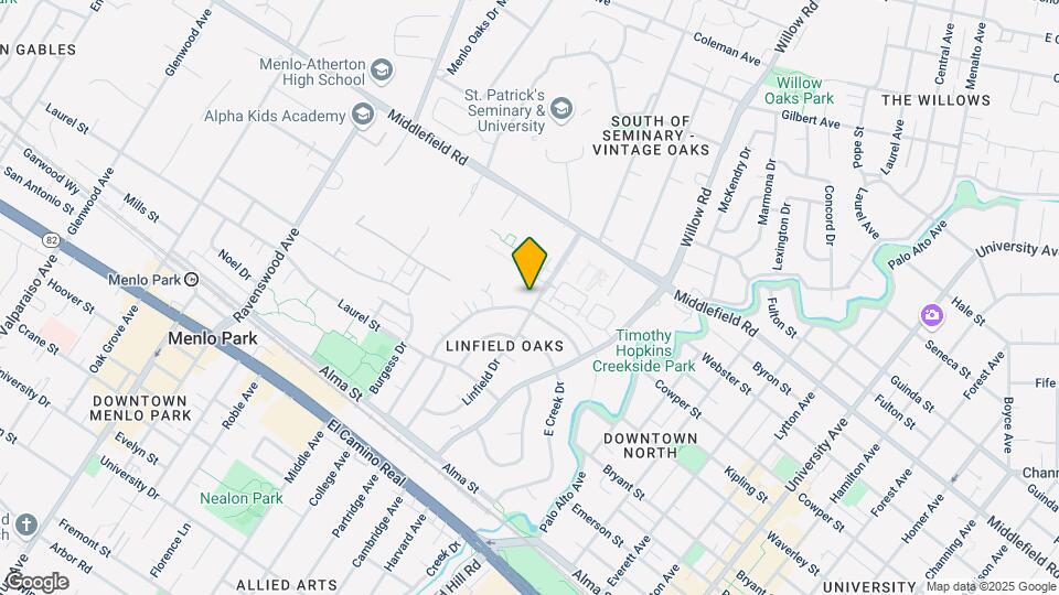 200 Linfield Dr Mapa y Detalles de la Ubicación