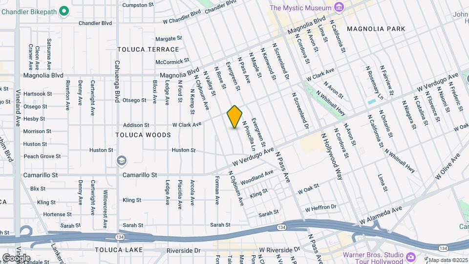 707 N Rose St Map and Location Details