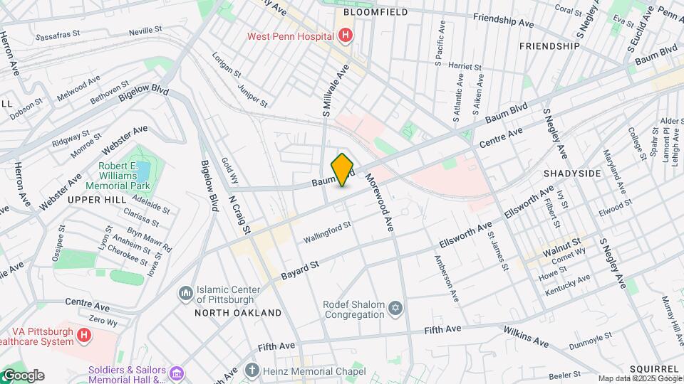 4821 Centre Ave Map and Location Details