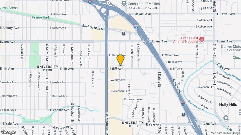 4205 E Iliff Ave Map and Location Details