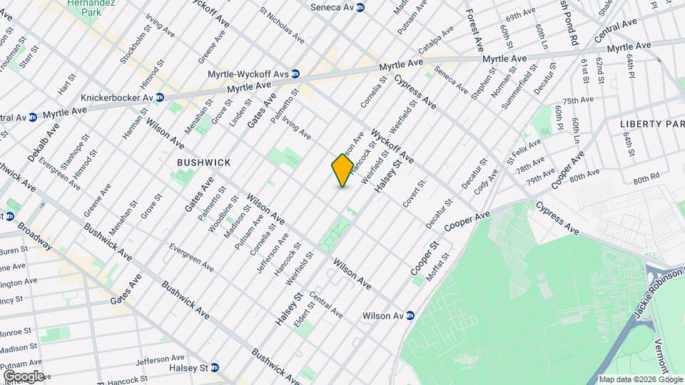 Spacious 3BR Apartment in Prime Bushwick | Skylight, Laundry, Courtyard | No Fee, Unit 1L Map and Location Details