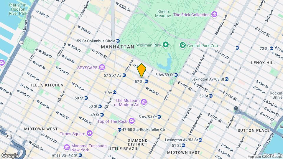 108 W 57th St Mapa y Detalles de la Ubicación