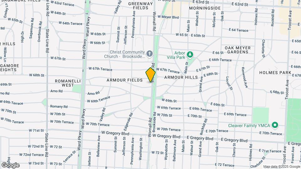 6820 Wornall Rd Map and Location Details